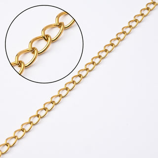 Catena in Acciaio Oro Groumette 6x4mm - Vendita al Metro