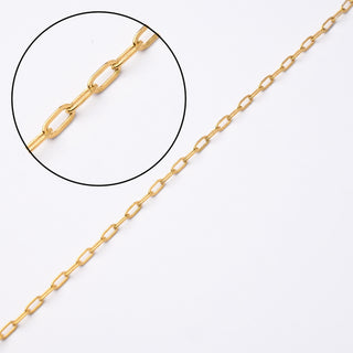 Catena in Acciaio Oro Ovale Piatta 4x1,8mm - Vendita al Metro