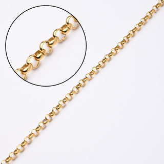 Catena in Acciaio Oro Rolò 3mm - Vendita al Metro