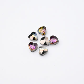 Cristalli Cuore Piombo e Crystal Iridescente 8x8mm - 6 pz | Sarobidy