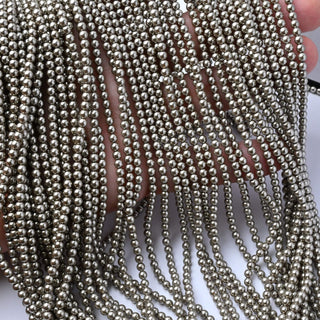 Perle di Maiorca Crystal Platinum Tonda 3mm - Filo da 40 cm