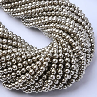 Perle di Maiorca Crystal Platinum Tonda 4mm - Filo da 40 cm