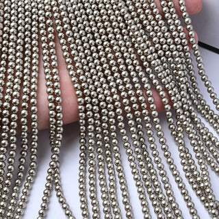 Perle di Maiorca Crystal Platinum Tonda 4mm - Filo da 40 cm