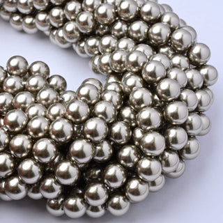Perle di Maiorca Crystal Platinum Tonda 8mm - Filo da 40 cm