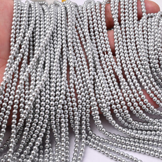 Perle di Maiorca Crystal Light Grey Tonda 3mm - Filo da 40 cm