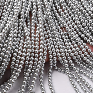 Perle di Maiorca Crystal Light Grey Tonda 4mm - Filo da 40 cm