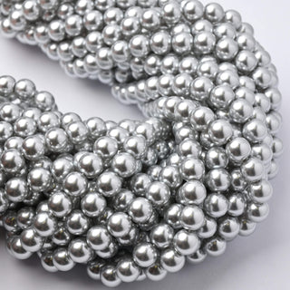 Perle di Maiorca Crystal Light Grey Tonda 6mm - Filo da 40 cm