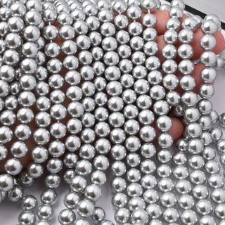 Perle di Maiorca Crystal Light Grey Tonda 8mm - Filo da 40 cm