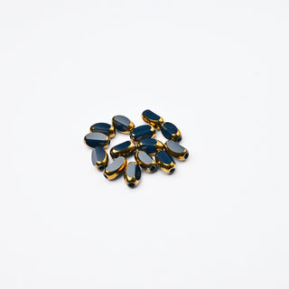 Cristalli Ovale Blu Notte e Oro 7x4mm - 14 pz | Sarobidy