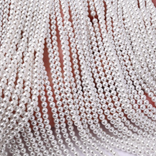 Perle di Maiorca Crystal White Tonda 3mm - Filo da 40 cm