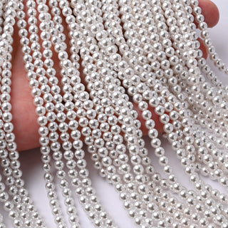 Perle di Maiorca Crystal White Tonda 4mm - Filo da 40 cm