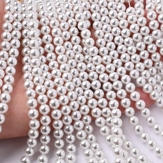 Perle di Maiorca Crystal White Tonda 6mm - Filo da 40 cm