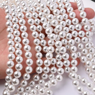Perle di Maiorca Crystal White Tonda 8mm - Filo da 40 cm