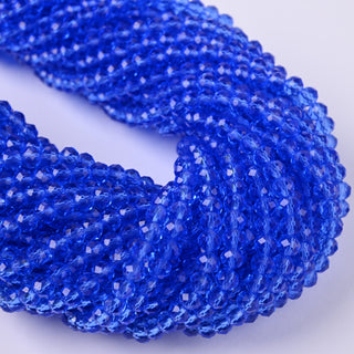 Cristalli Rondella Blu Zaffiro 4mm