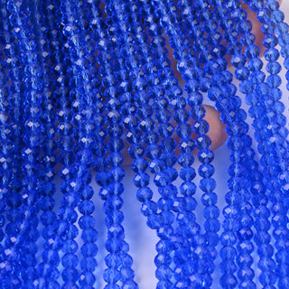 Cristalli Rondella Blu Zaffiro 4mm