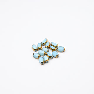 Cristalli Ovale Azzurro e Oro 7x4mm - 14 pz | Sarobidy