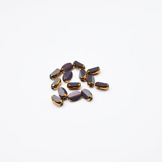 Cristalli Ovale Viola e Oro 7x4mm - 14 pz | Sarobidy