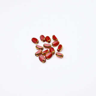Cristalli Ovale Rosso e Oro 7x4mm - 14 pz | Sarobidy