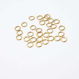 Anellini Aperti in Acciaio Oro 6,5x0,5mm - 30 Pezzi