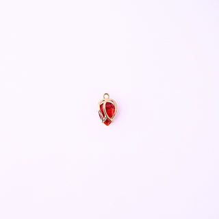 Pendente Zirconi Effetto Rubino Bocciolo 13x8mm