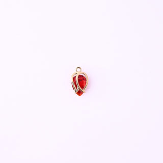 Pendente Zirconi Effetto Rubino Bocciolo 13x8mm