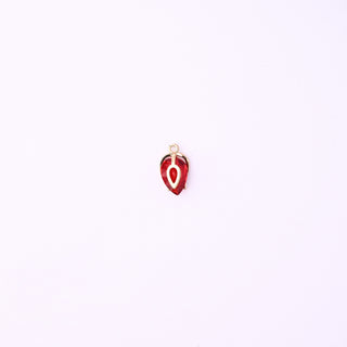 Pendente Zirconi Effetto Rubino Bocciolo 13x8mm