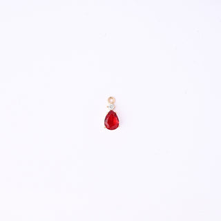 Pendente Zirconi Effetto Rubino Goccia 14x6mm