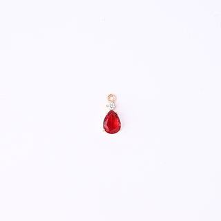 Pendente Zirconi Effetto Rubino Goccia 14x6mm