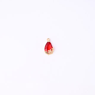 Pendente Zirconi Effetto Rubino Goccia 16x10mm