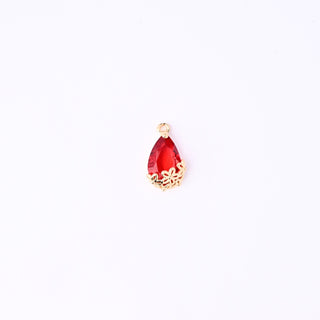 Pendente Zirconi Effetto Rubino Goccia 16x10mm