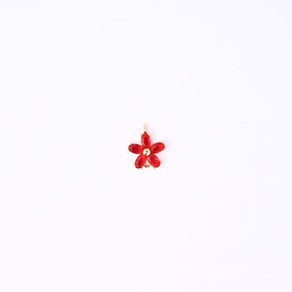 Pendente Zirconi Effetto Rubino Fiore 14x12mm