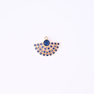 Pendente Zirconi Effetto Zaffiro Ventaglio 16x20mm