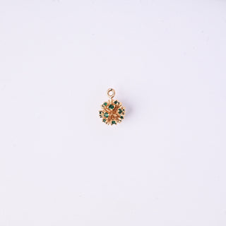 Pendente Zirconi Effetto Smeraldo Tondo 15x10mm