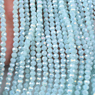 Cristalli Rondella Verde Acqua AB 4mm