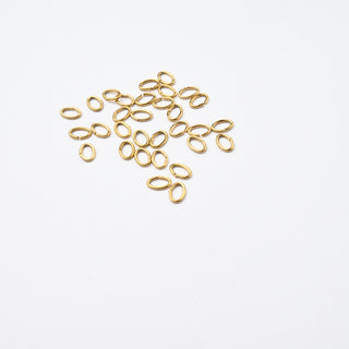 Anellini Aperti in Acciaio Oro Ovale 6x4mm -30 Pezzi