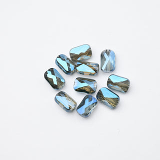 Cristalli Rettangolari Bicolore Fumè e Blu Trasparente 9x6mm - 10 Pezzzi | Sarobidy