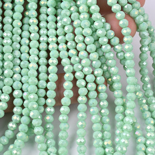 Cristalli Rondella Verde Menta AB 4mm