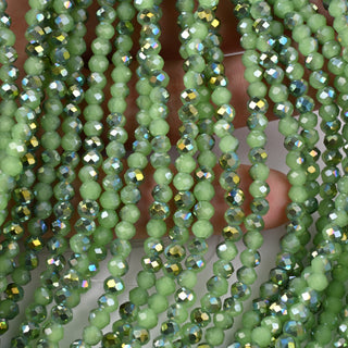 Cristalli Rondella Verde Opal e Scarabeo 4mm