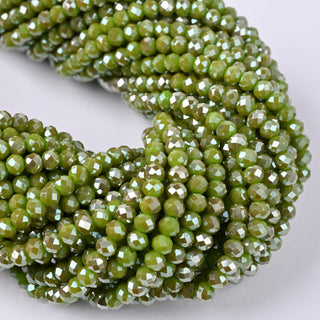 Cristalli Rondella Verde Oliva Screziato 4mm