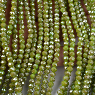 Cristalli Rondella Verde Oliva Screziato 4mm
