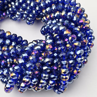 Cristalli Rondella Blu Trasparente Aurora Boreale 8mm - Filo da 40 cm | Sarobidy