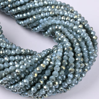Cristalli Rondella Blu Polvere Oro 4mm