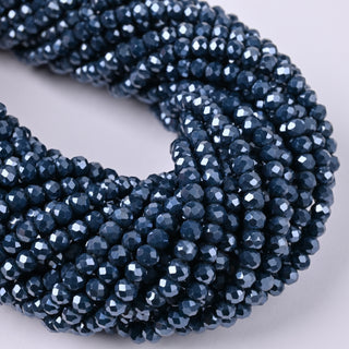 Cristalli Rondella Blu Petrolio Luster 4mm