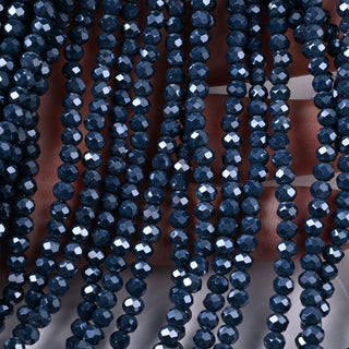 Cristalli Rondella Blu Petrolio Luster 4mm