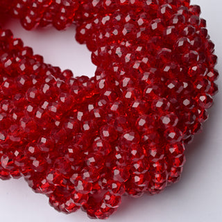 Cristalli Rondella Rosso Scurissimo Trasparente 6mm - Filo da 40 cm | Sarobidy