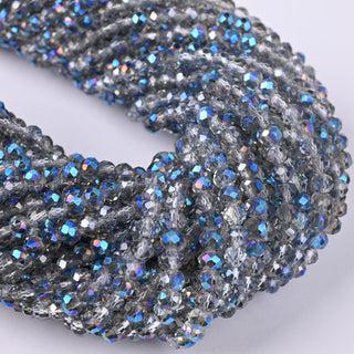Cristalli Rondella Grigio Fumo e Blu Iris 4mm
