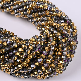 Cristalli Rondella Fumé e Oro Iris 4mm