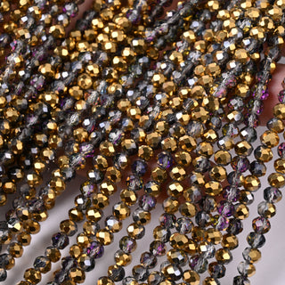 Cristalli Rondella Fumé e Oro Iris 4mm