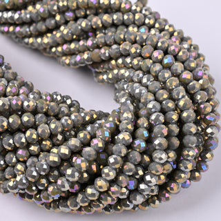 Cristalli Rondella Grigio Oliva AB 4mm