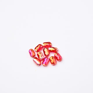 Cristalli Rettangolari Rosso Trasparente Aurora Boreale 7x4mm - 10 Pezzzi | Sarobidy